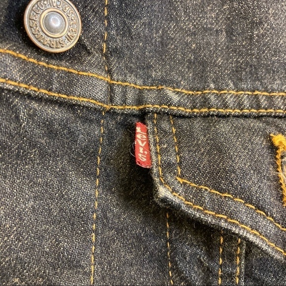 LEVI’S Sz M Red Tag Denim Jean Jacket Y2K - Picture 2 of 11
